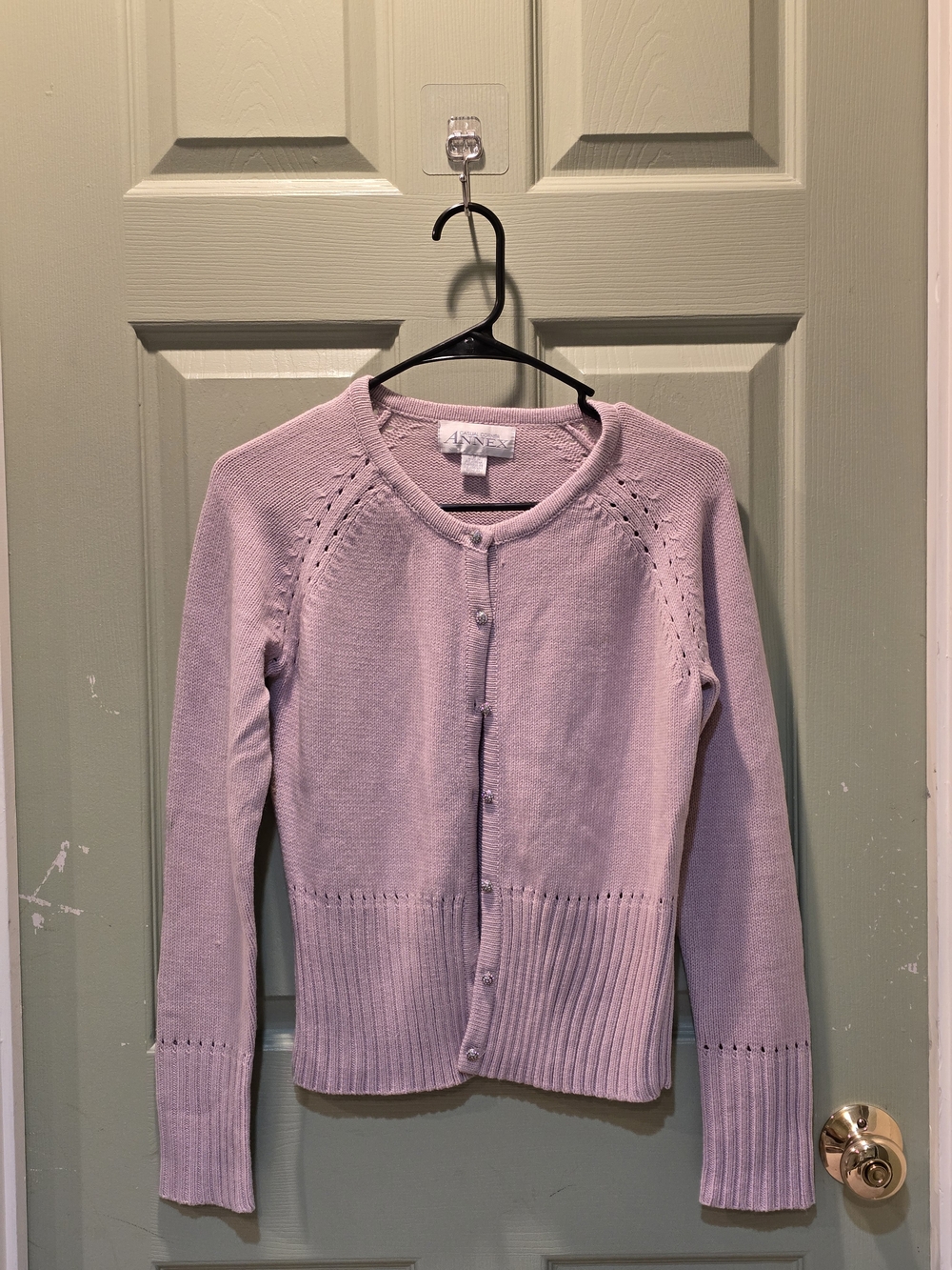 Casual Corner Light Pink Button-Front Knit Cardigan